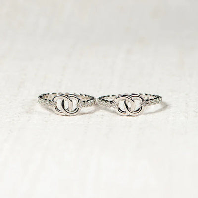 Part Of Each Other Matching Pave Interlocking Ring