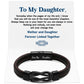 "Mom and Daughter Forever Linked Together" Black Braided Leather Bracelets - Forever Linked