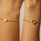 14K Gold Plated Adjustable Matching Bracelets for Women – Heart Charm and BFF Friendship Styles