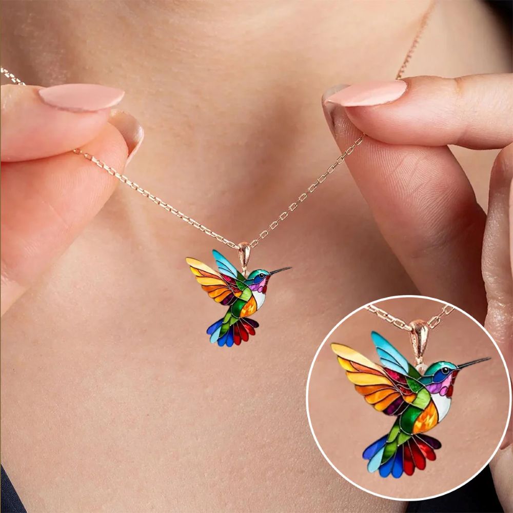 Beautiful Hummingbird Necklace With Earrings