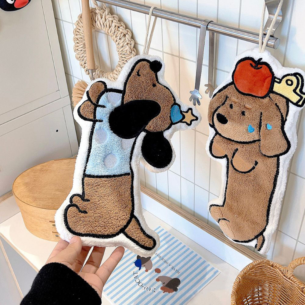 Adorable Dog Hand Towels - Apple Dachshund