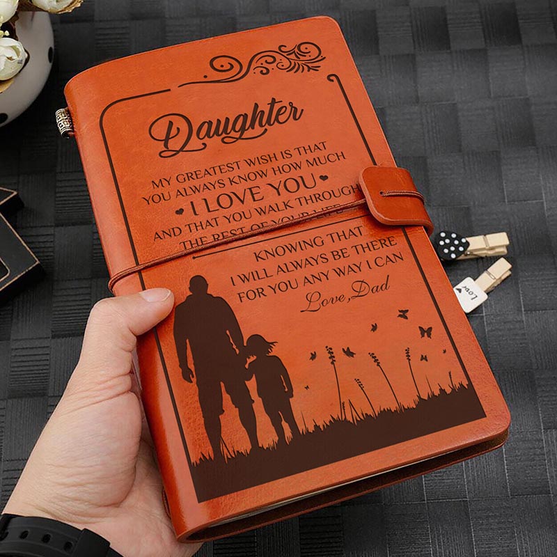 Dad To Daughter - I Love You - Vintage Journal Notebook