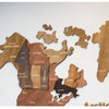 3D Wooden World Map Basswood