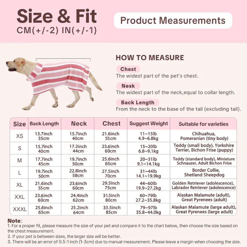 Quick-Drying Dog Bathrobe - Super Absorbent Soft Pet Towel Wrap