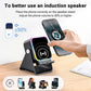 5-in-1 Wireless Induction Bluetooth Speaker with Adjustable Phone Stand