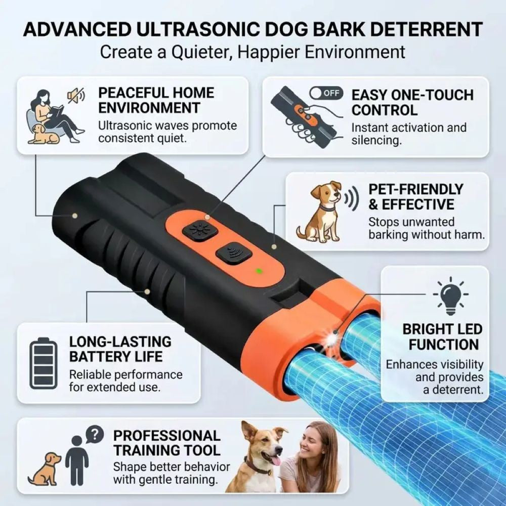 Ultrasonic Dog Barking Deterrent Training Tool