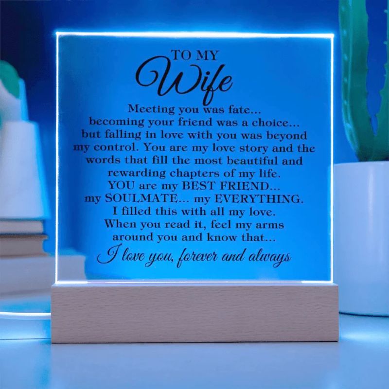 To My Wife - Meeting You Was Fate - Acrylic Plaque