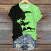 Halloween Witch Shadow Print Casual Tee