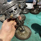 Handmade Piston Skull Face Sculpture