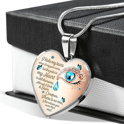 I Hide My Tears Heart Necklace