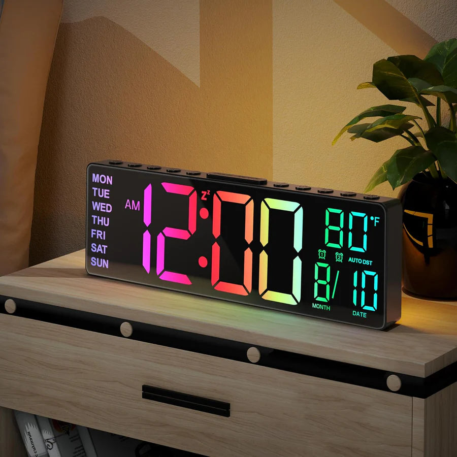 10.5'' Digital Large Alarm Clock with 8-in-1 RGB Colors