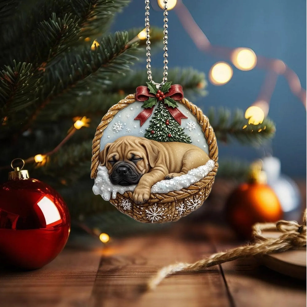 Bullmastiff In Mini Baskets Ornament - MB003
