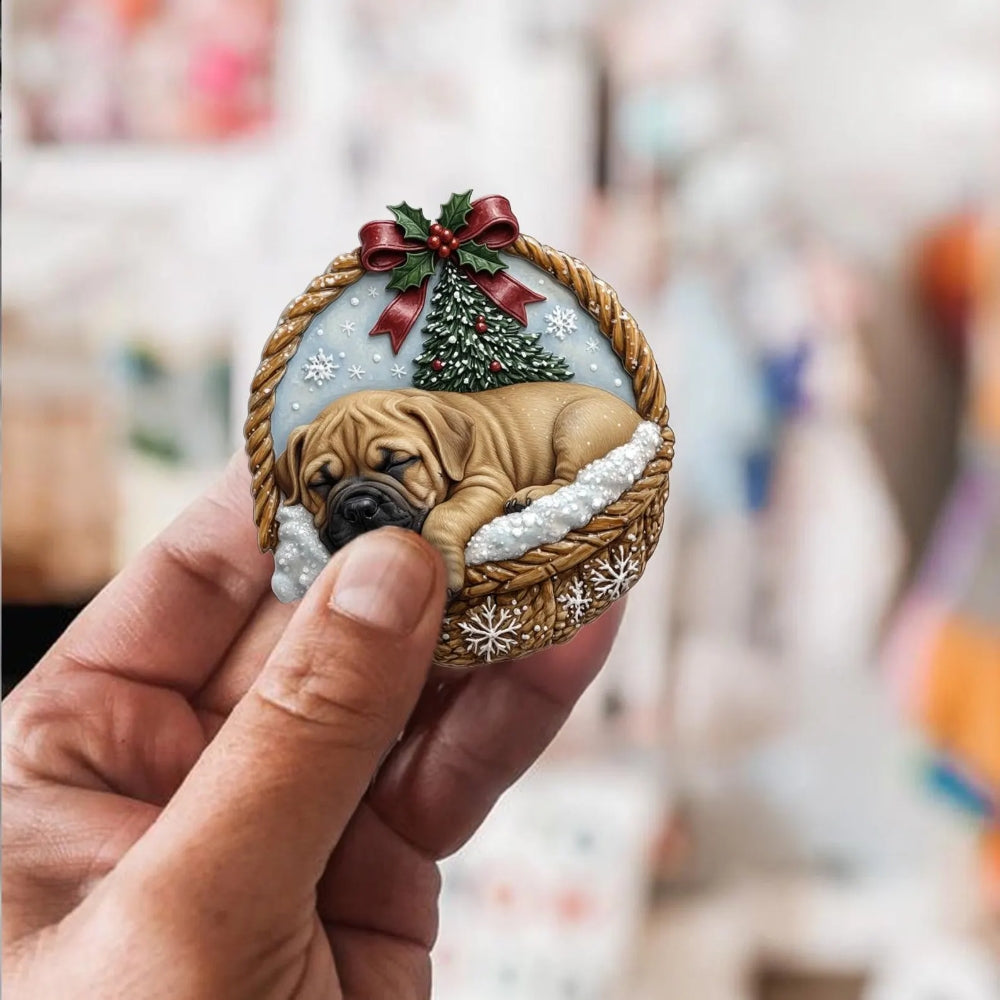 Bullmastiff In Mini Baskets Ornament - MB003