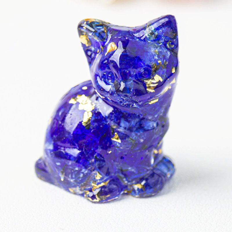 Handmade Natural Crystal Gemstone Sitting Cat