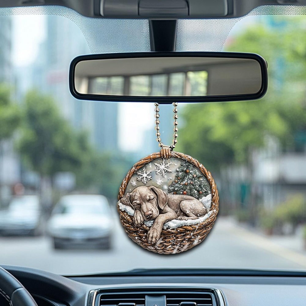 Weimaraner In Mini Baskets Ornament - MB033