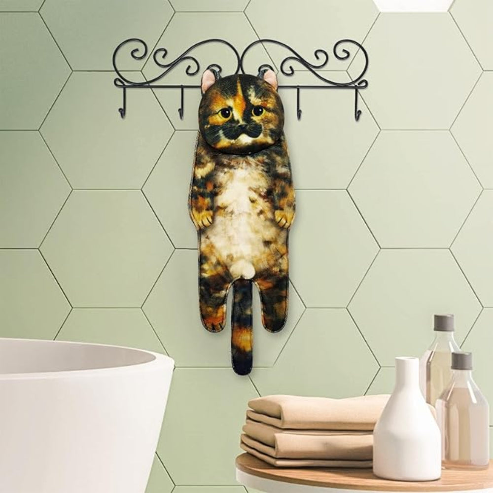Adorable Cat Hand Towels - Tortoiseshell Cat