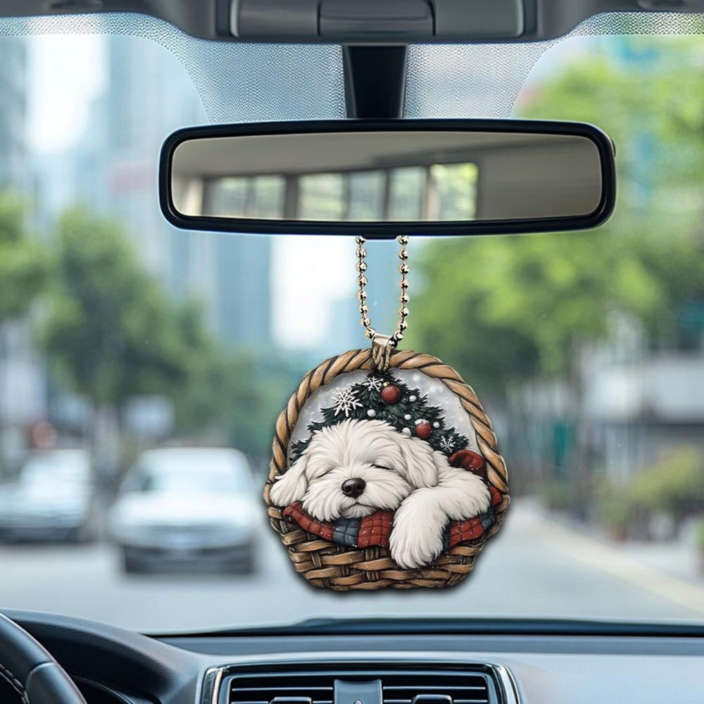 Old English Sheepdog In Mini Baskets Ornament - MB036