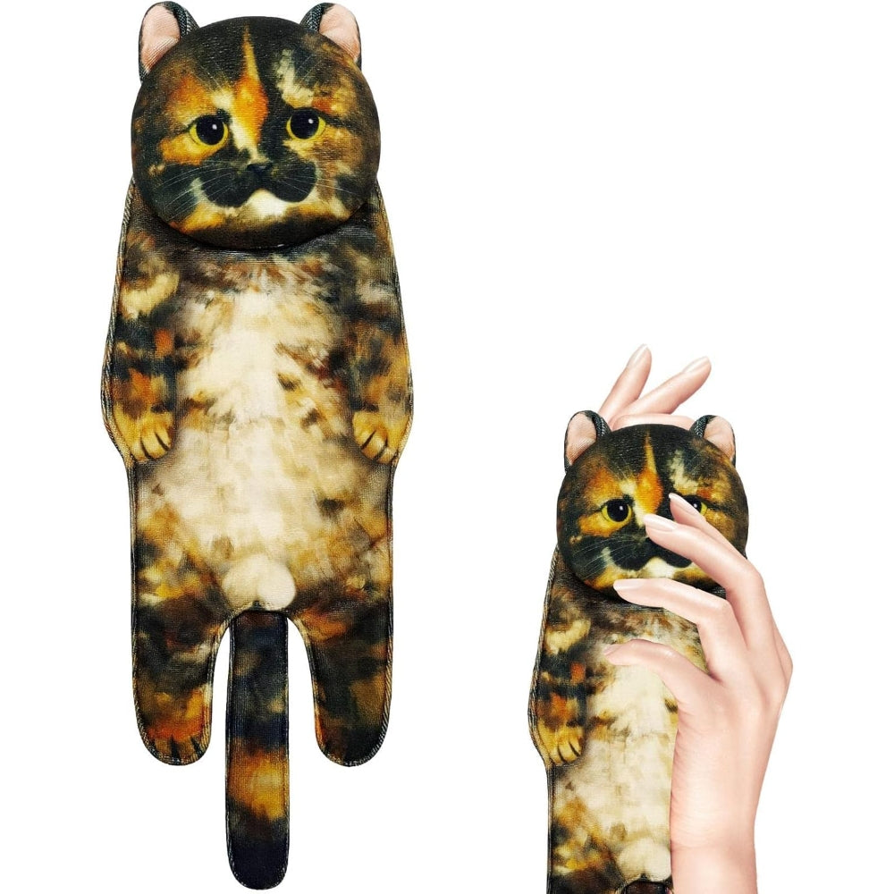 Adorable Cat Hand Towels - Tortoiseshell Cat
