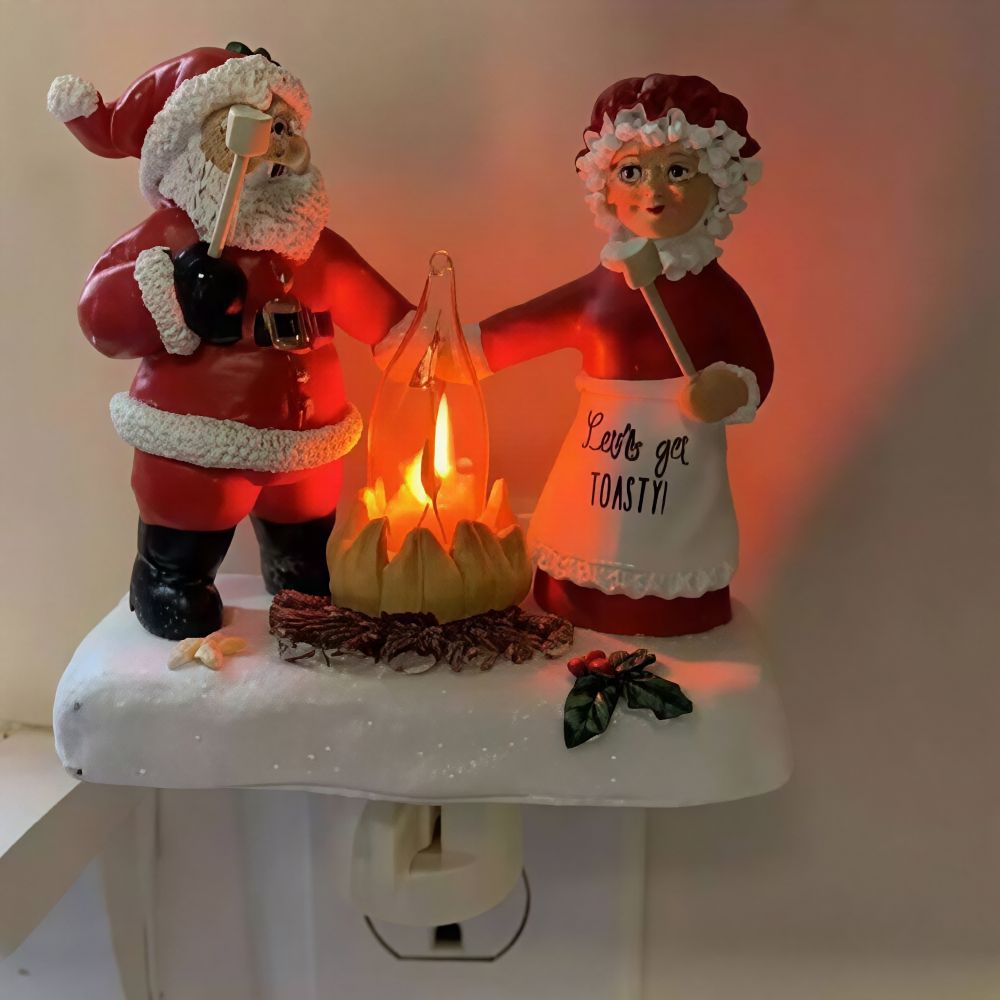 3D Elk Campfire Night Light – Christmas Flickering Flame Ambient Lamp