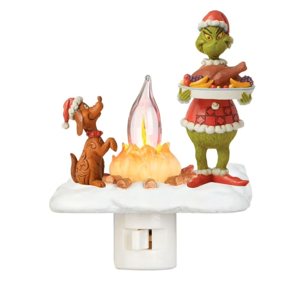 3D Elk Campfire Night Light – Christmas Flickering Flame Ambient Lamp