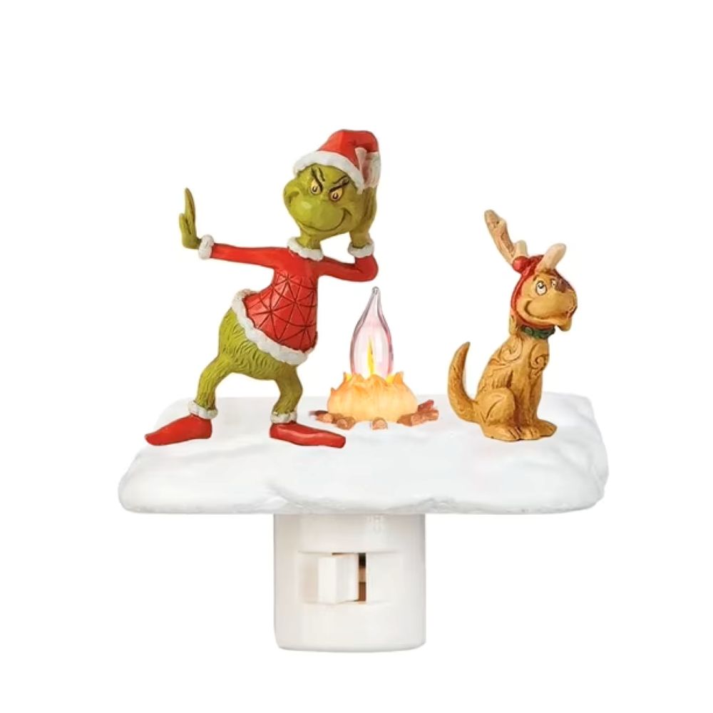 3D Elk Campfire Night Light – Christmas Flickering Flame Ambient Lamp