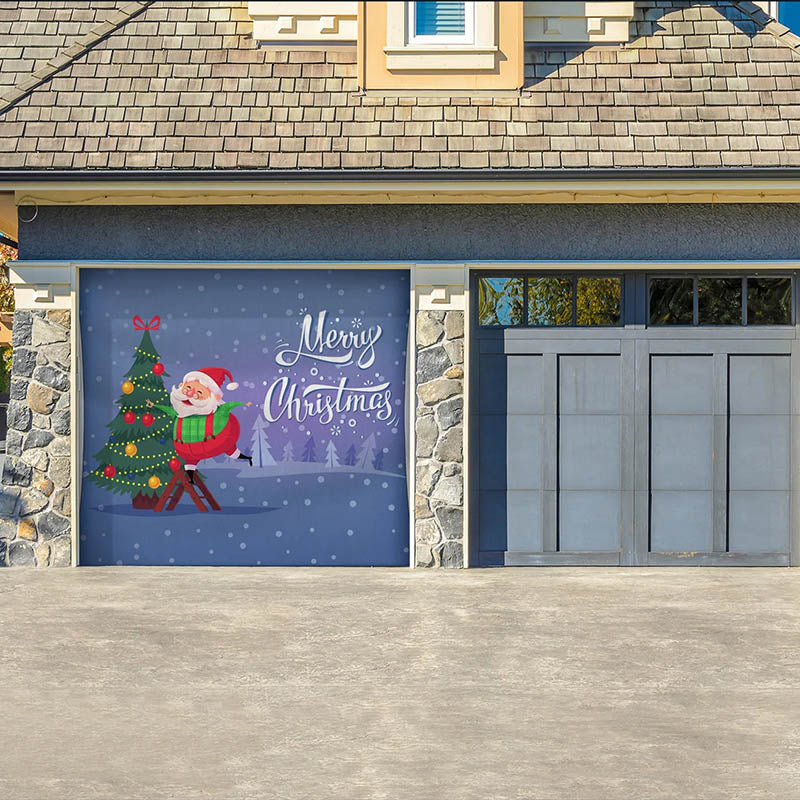 Christmas Santa's Christmas Tree Garage Door Covers F586