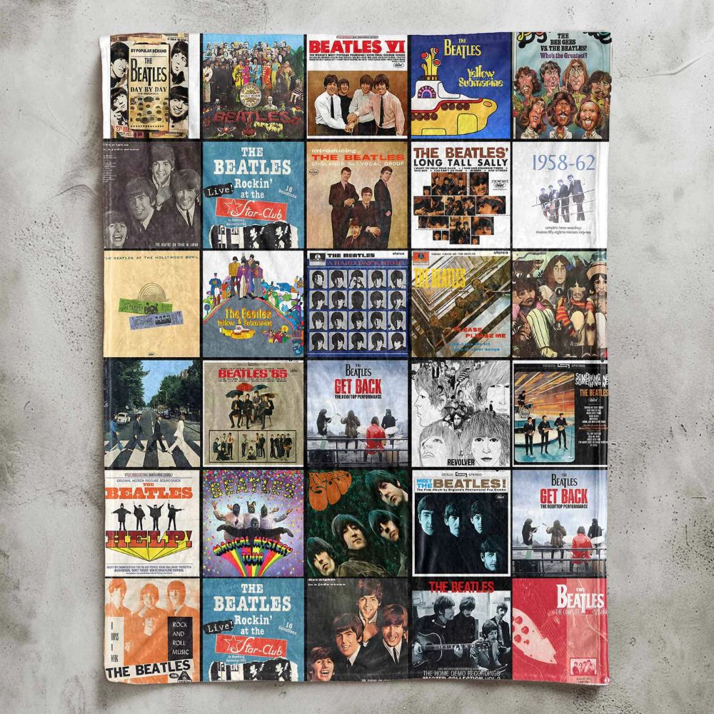The Beatles Sherpa Blanket - A Timeless Album Cover Tribute - G159 - Premium Blanket