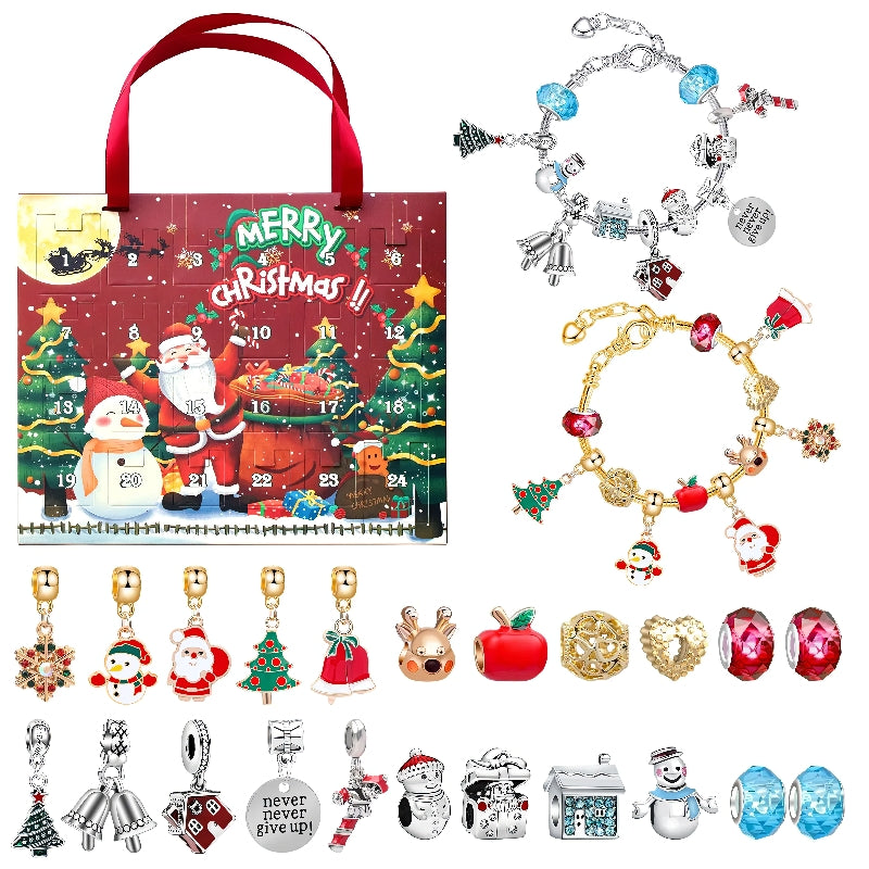 24 Pcs DIY Christmas Advent Calendar Bracelets Set