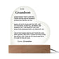 To My Grandson - From Grandma - Never Forget That I Love You - LED Heart Acrylic Plaque