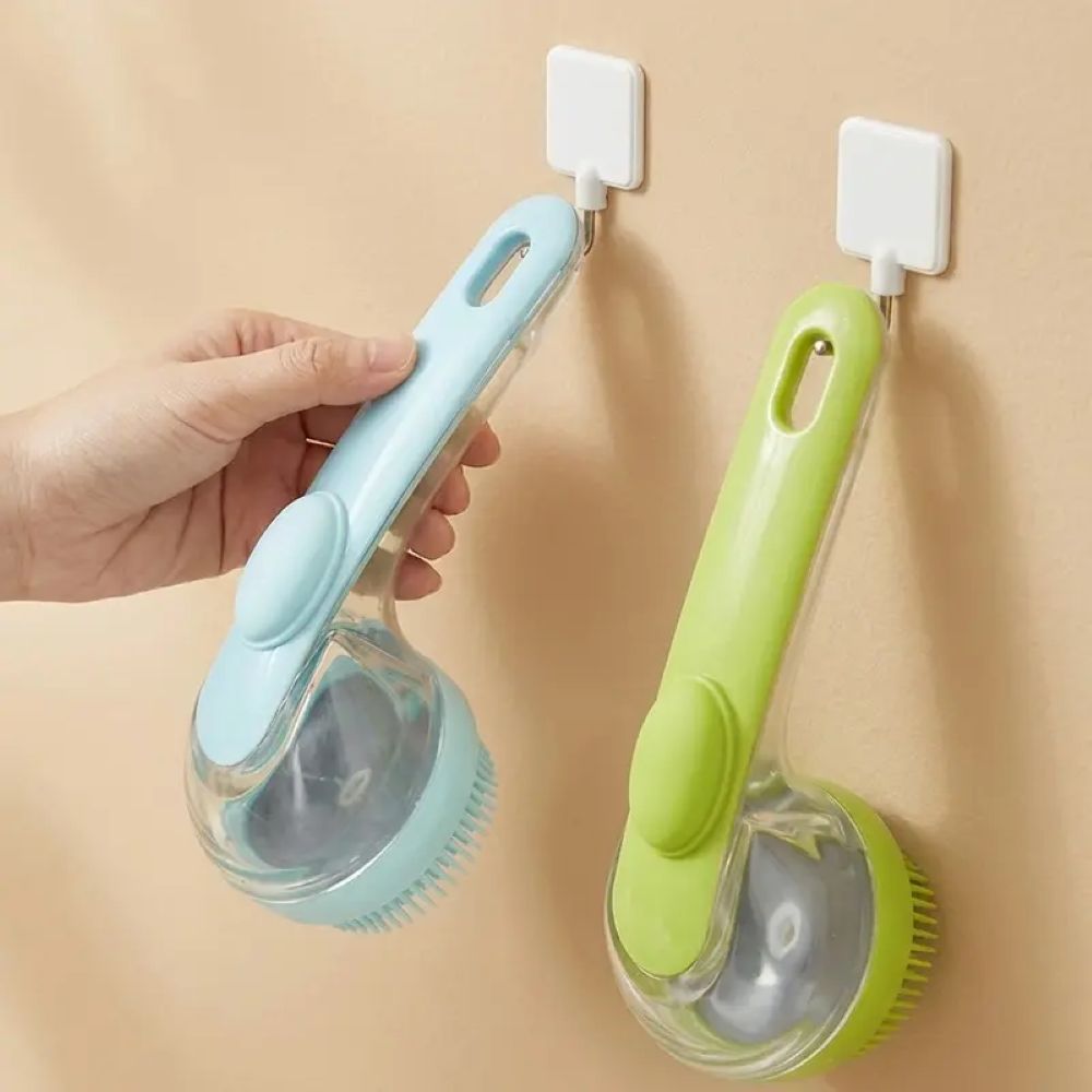 2-in-1 Pet Bath Brush – Shampoo Dispenser & Soft Massage Grooming Tool