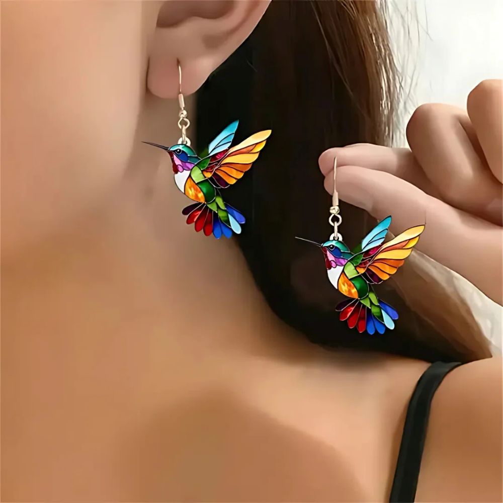 Beautiful Hummingbird Necklace With Earrings