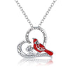 Cardinal Heart Pendant Necklace