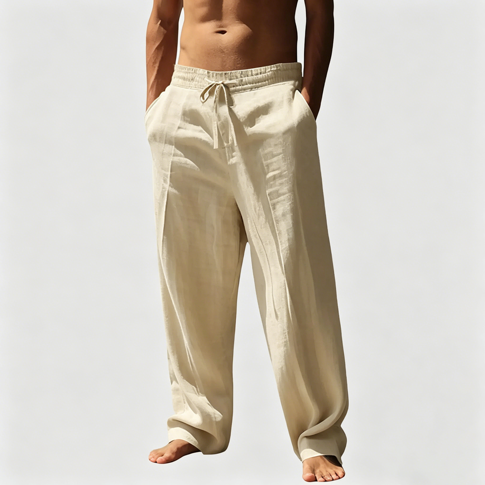 Men's Relaxed Linen Straight Leg Pants
