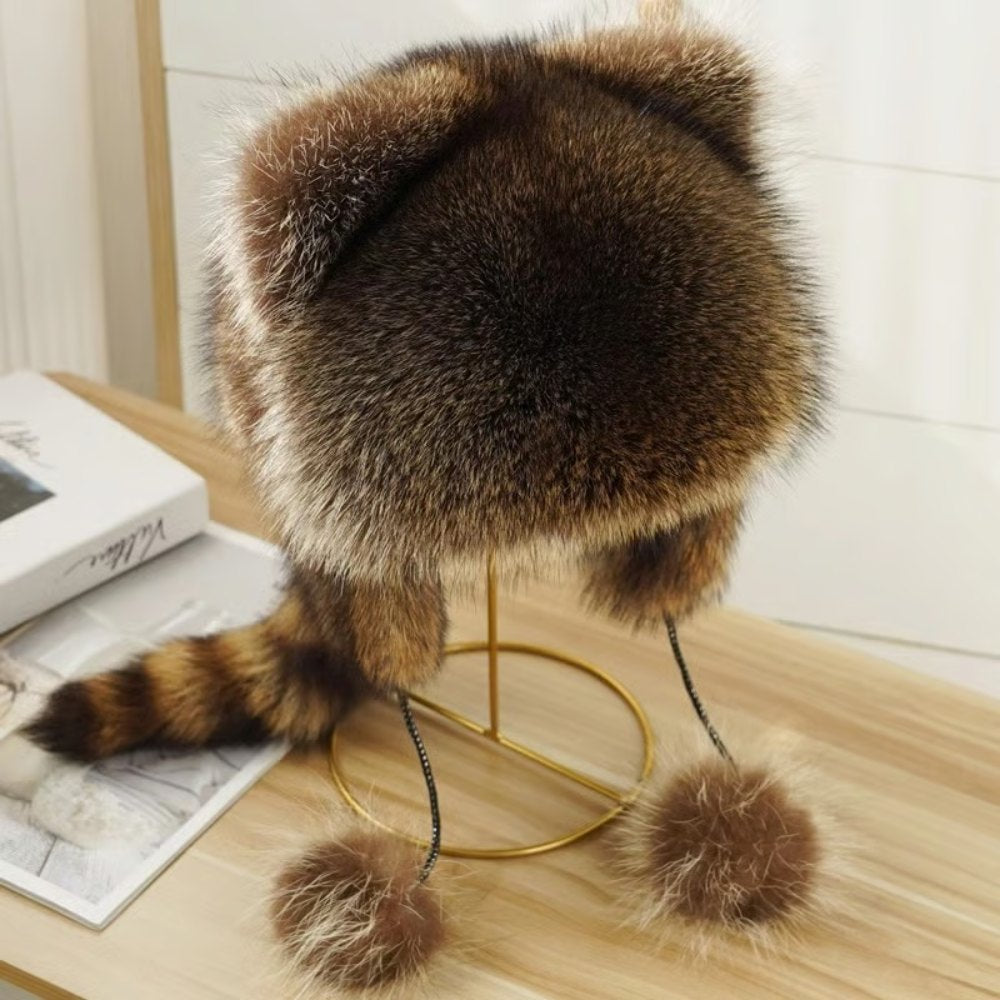 Winter Cute Raccoon Plush Hats