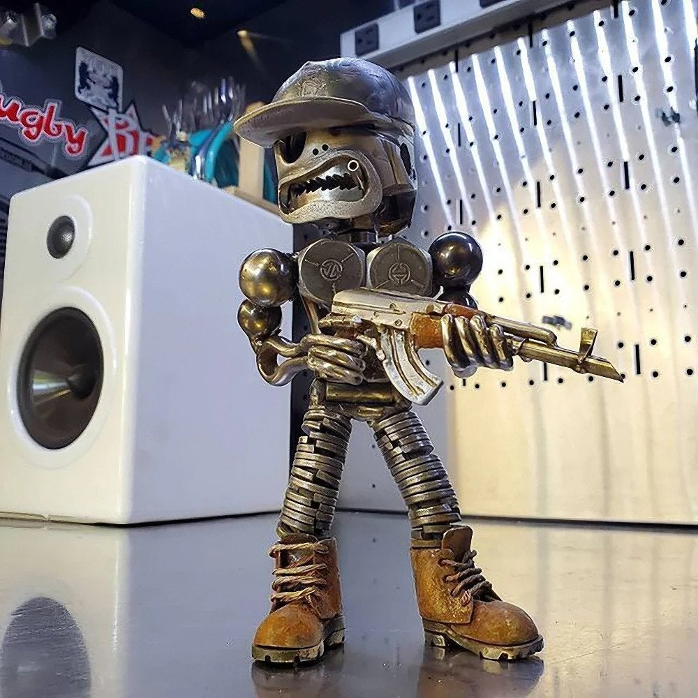 Classic Piston Skeleton Soldiers Sculpture