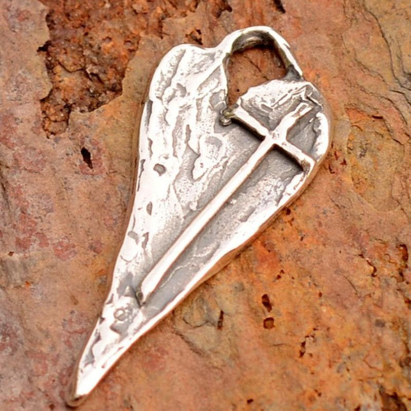 Handmade Silver Cross Healing Heart