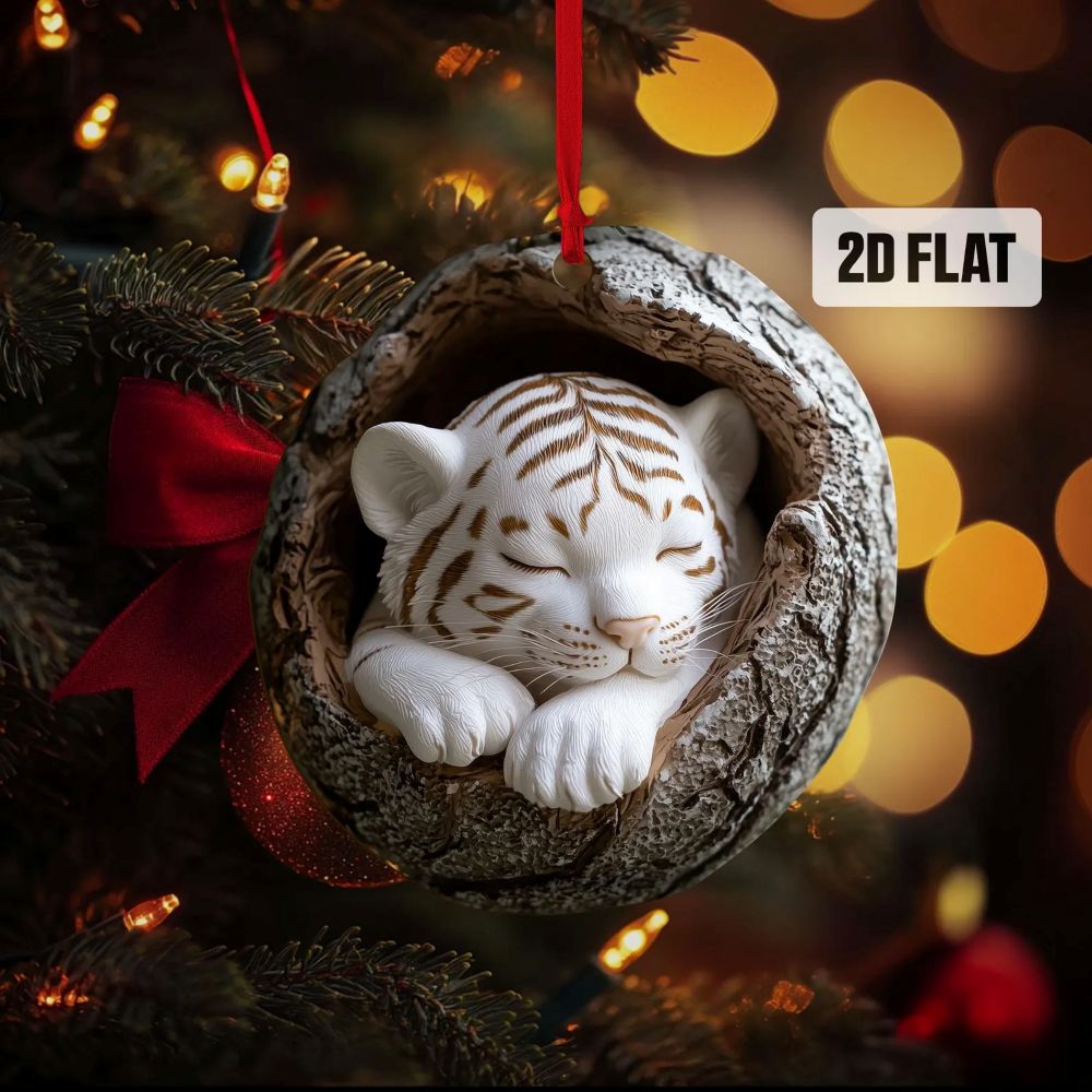 White Tiger - Animal Christmas Ornament CH085