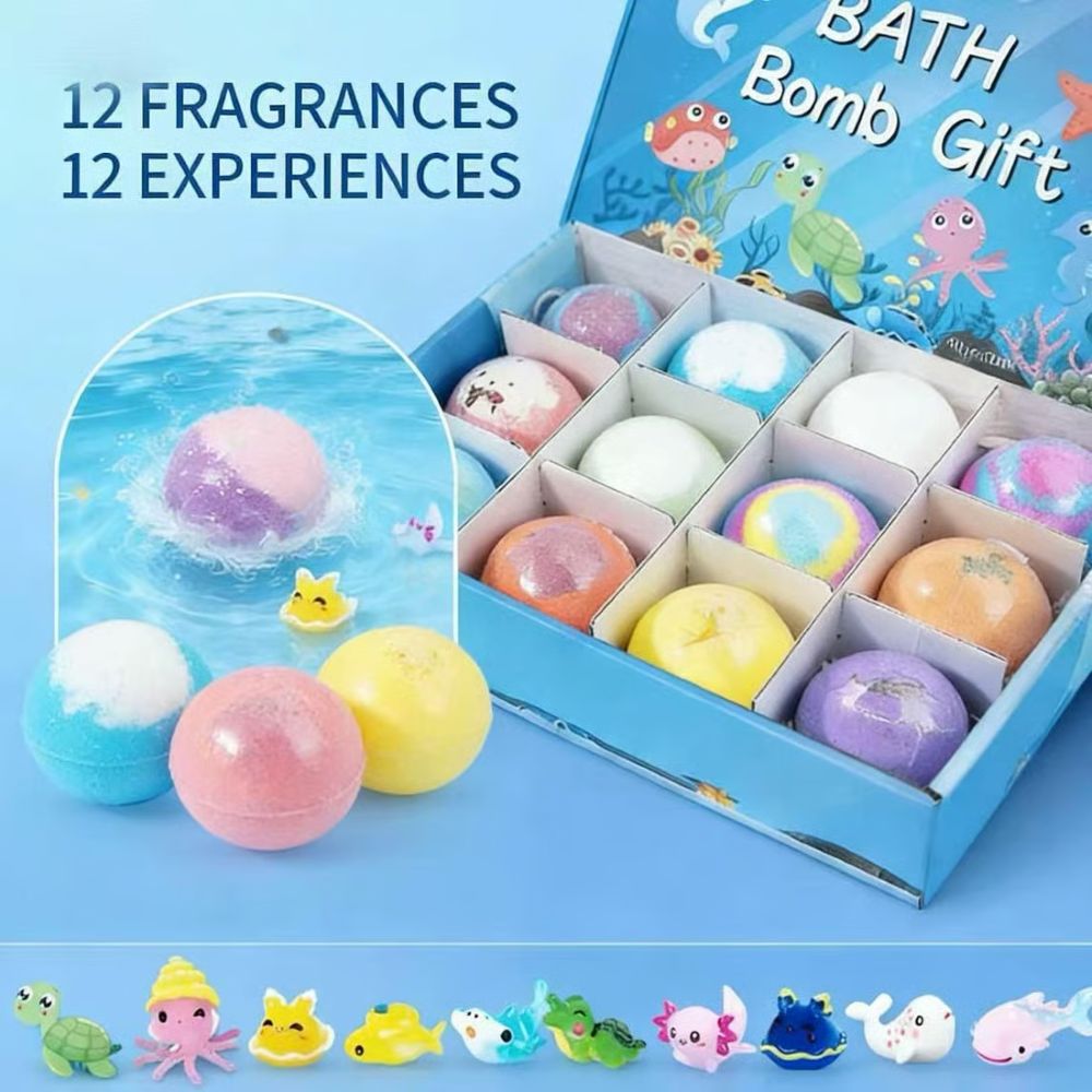 Bath Bombs For Kids – 12 Pack With Surprise Toys Inside, Easter Basket Stuffers