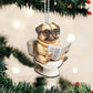 Puggle - Dog Sitting On Toilet Ornament  OT042