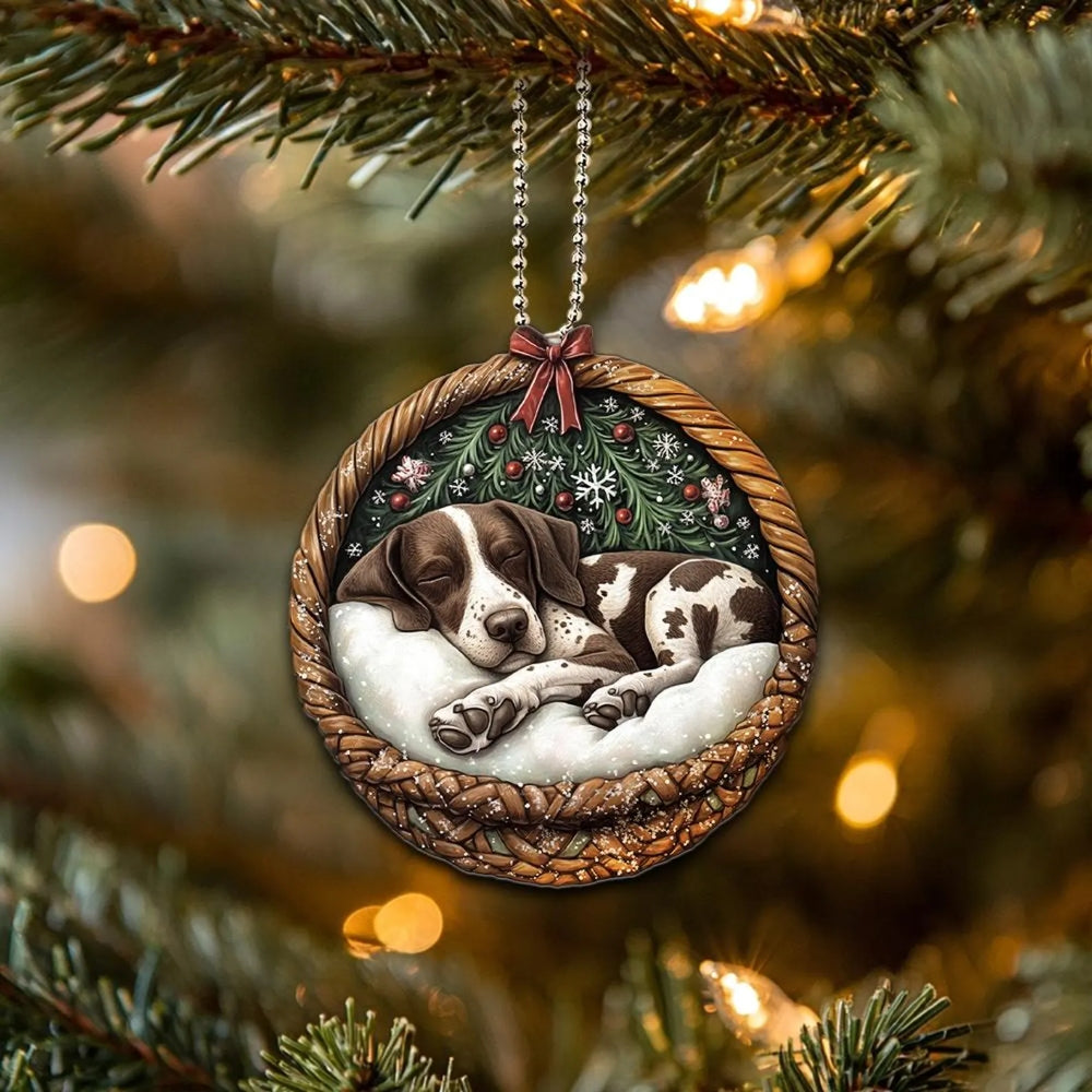 German Shorthaired Pointer In Mini Basket Ornament - MB042