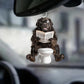 Newfoundland - Dog Sitting On Toilet Ornament  OT043