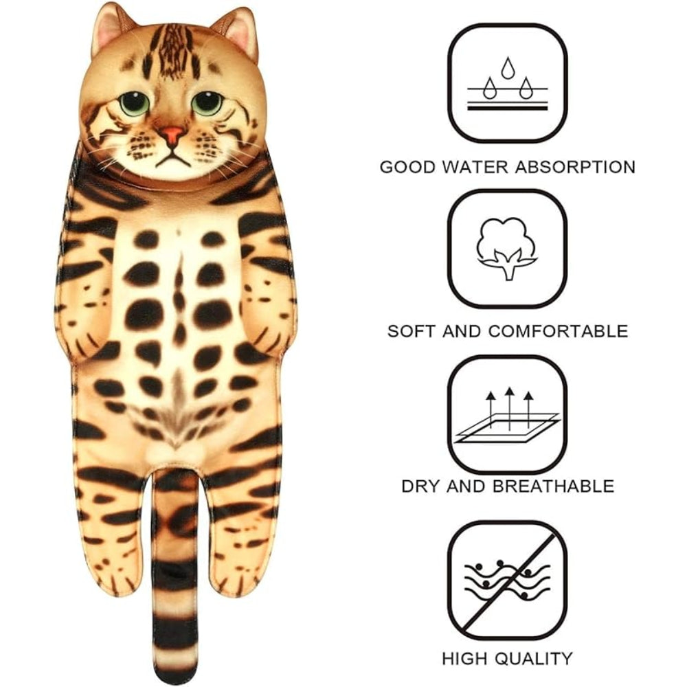 Adorable Cat Hand Towels - Bengal Cat