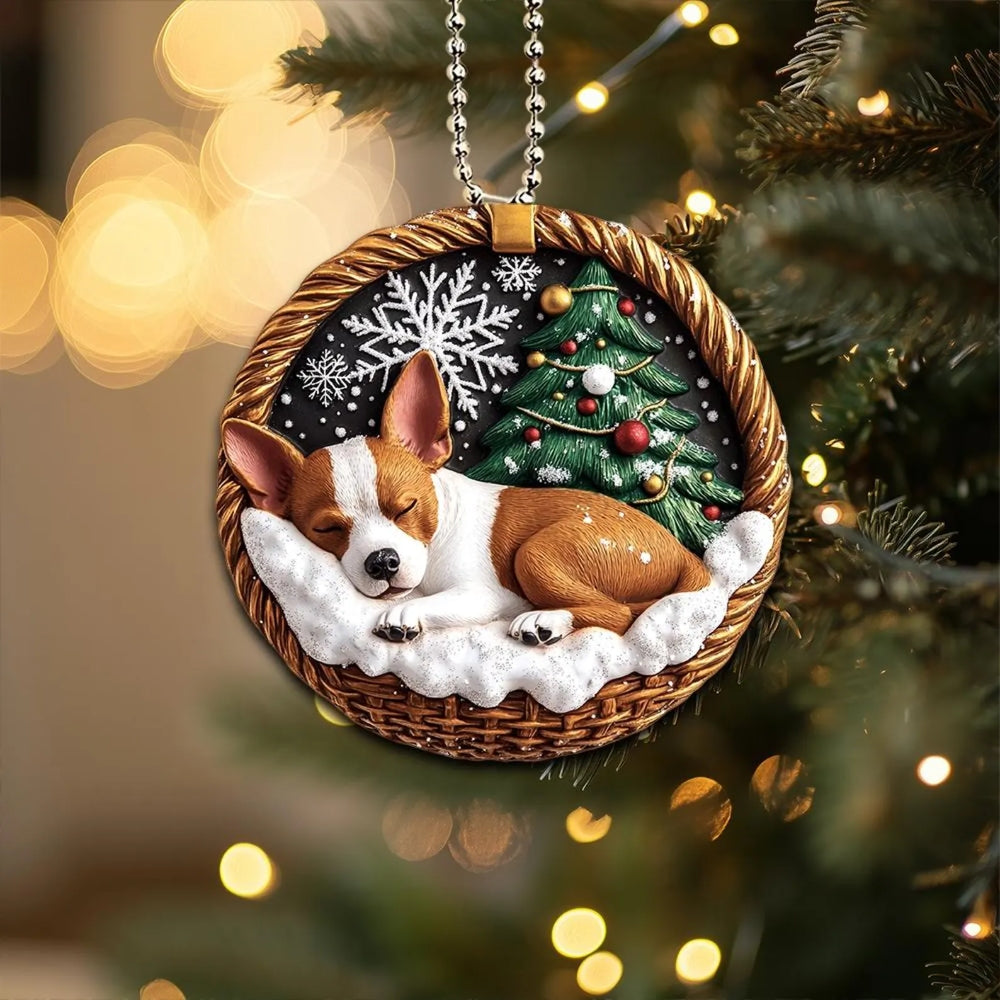 Basenji In Mini Baskets Ornament - MB046