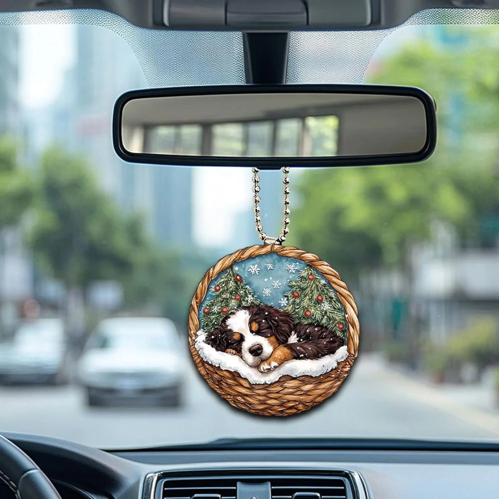Bernedoodle In Mini Baskets Ornament - MB047
