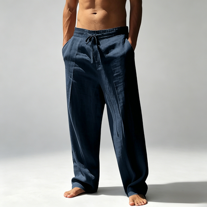 Men's Relaxed Linen Straight Leg Pants