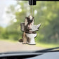 Chinese Crested Dog - Dog Sitting On Toilet Ornament  OT048