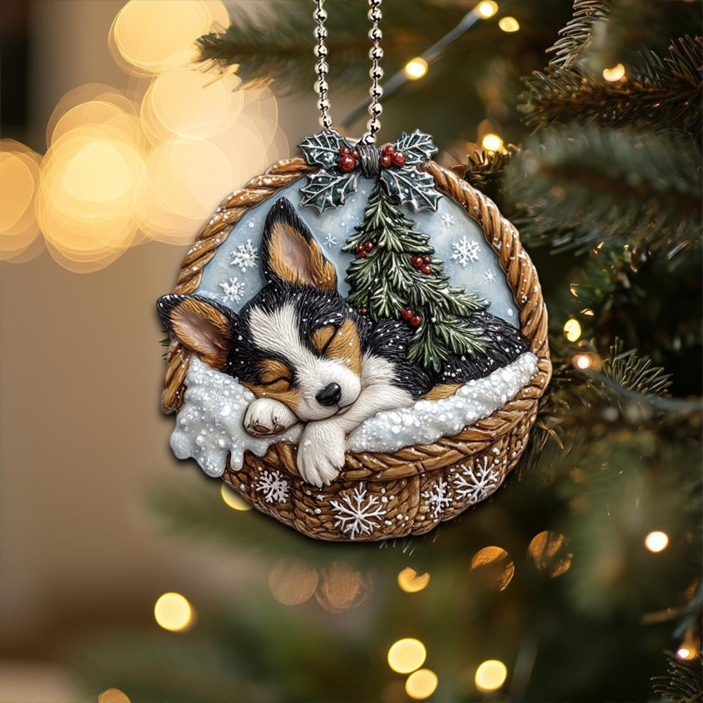 Australian Cattle Dog In Mini Baskets Ornament - MB048