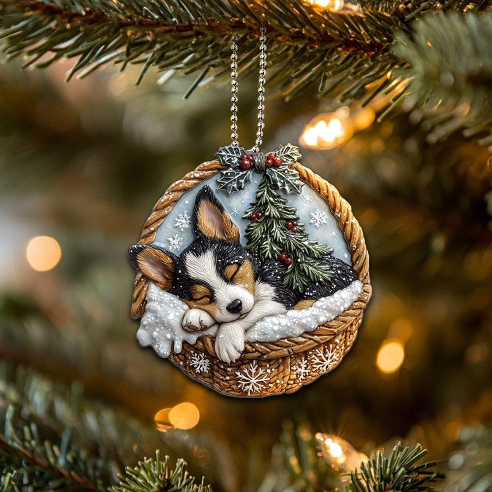 Australian Cattle Dog In Mini Baskets Ornament - MB048