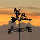 Hummingbird and Flower Stainless Steel Weathervane MW061