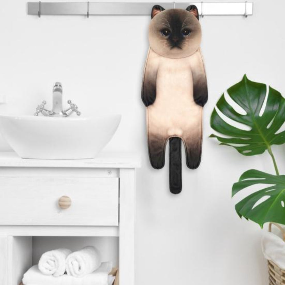 Adorable Cat Hand Towels - Siamese Cat